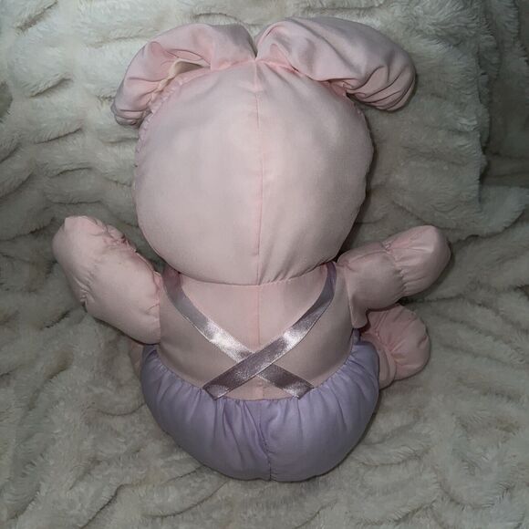 VTG PLUFFY Let's Cuddle Pink Bunny Plush Nylon Puffalump RARE Rabbit - Picture 4 of 9
